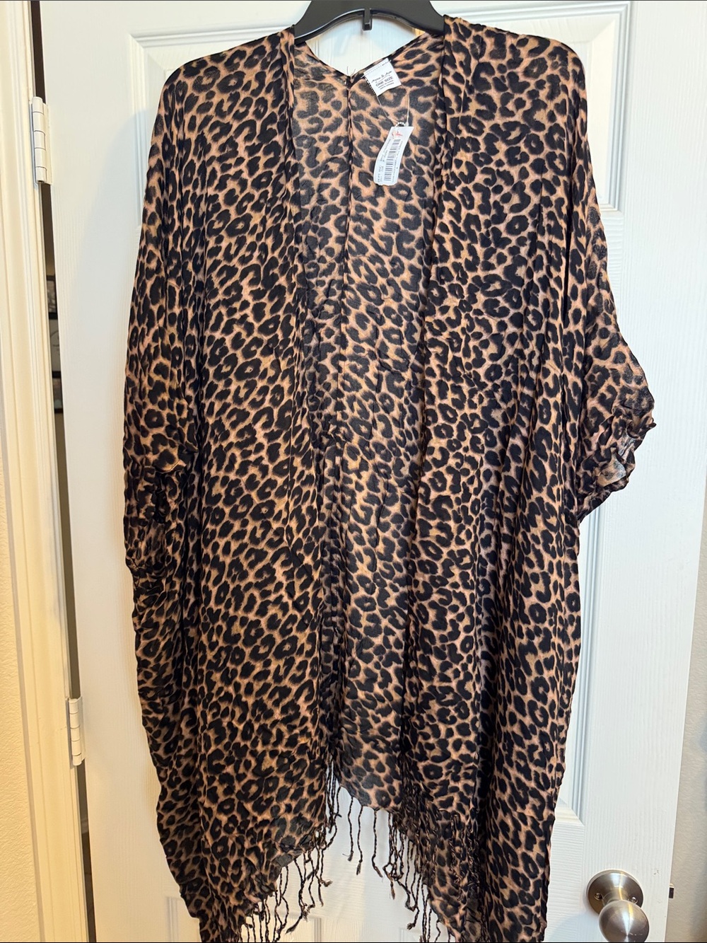 Anna & Ava Leopard Print Open-Front Kimono - Brown & Black